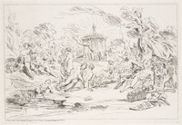 KG 14389
<br/>
Saters en nimfen bedrijven de liefde
<br/>
<em>Ertinger, Franz (1640-1740 ca.)</em>